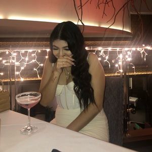 Oh Polly Mesh Bodycon Corset Mini Dress in Ivory. US size 6. Only worn once.